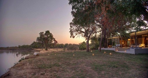 Explore all the amenities and view of the Chinzombo Camp during your next trip to Zambia.