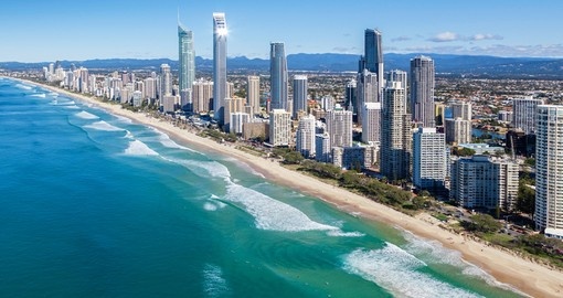 The Gold Coast - Australia's beautiful stretch of golden sand beaches - always popular on Australia vacations.