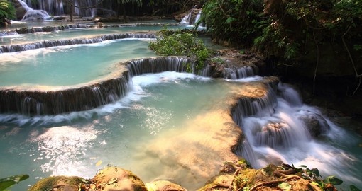 Luang Prabang waterfalls is a popular inclusion when booking your Laos tour.