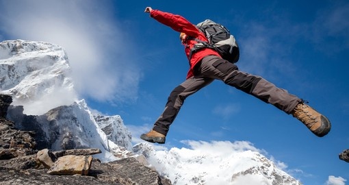 Take the adventurous approach and leap across flat stretches of land on Mount Everest while on your Nepal Vacations