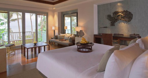 Amatara's rooms & villas feature private balconies with sea views