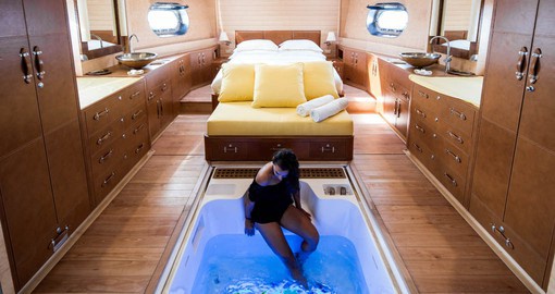 Luxurious accommodations aboard the Soneva In Aqua