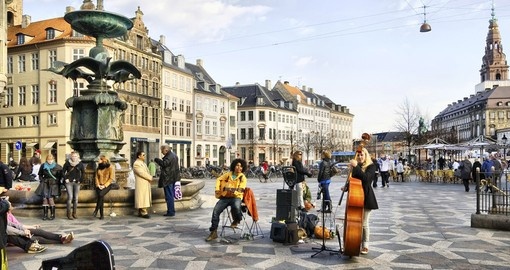 Musicians near Stork Fountain, Capenhagen