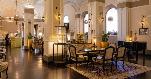 Luxurious lobby of Hotel Bernini Palace