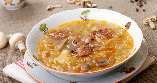 Traditional Slovak cabbage soup