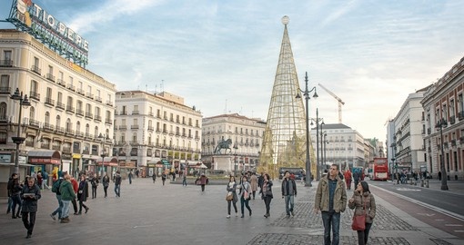 Puerta del Sol is one of the main squares in Madrid