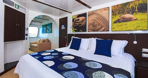 Relax in your Main Deck Suite on your Galapagos Cruise