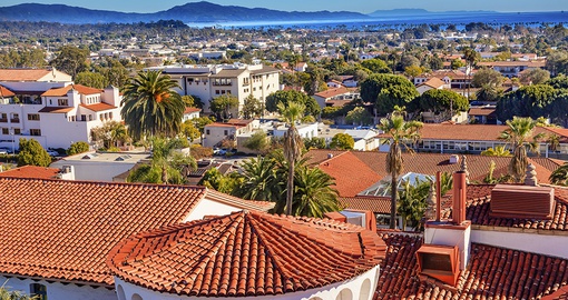 Red tiled roofs of Santa Barbara