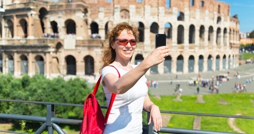Selfie at the Colosseum in Rome, Italy