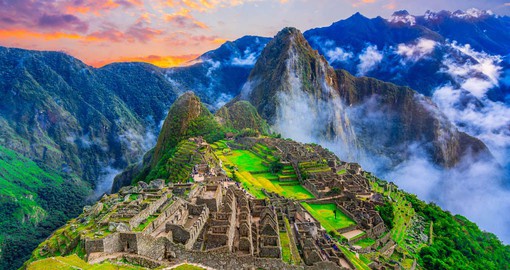 The 15th Century Inca Citadel of Machu Picchu stands at an altitude of 2,430m on the Eastern slopes of the Andes
