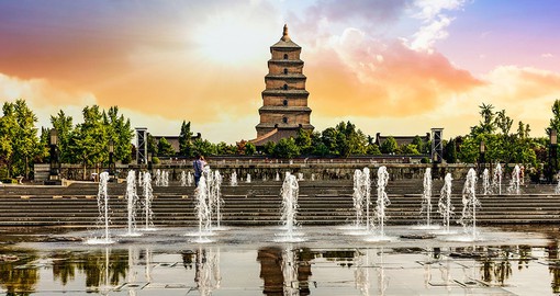 Find inner peace at the Giant Wild Goose Pagoda (Dayan Pagoda) in Xian