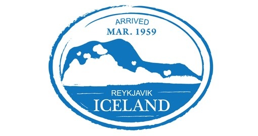 Retro Iceland Passport Stamp