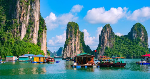 Capture the jetting mountains, steep cliffs, and emerald waters of Ha Long Bay