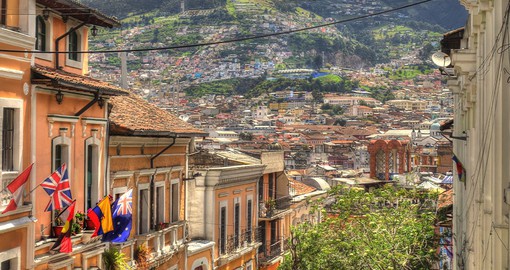Wander the streets of Ecuador's capital, Quito, built upon the ruins of an ancient Incan city
