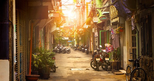 Stroll the small streets of Ho Chi Minh City, the largest city in Vietnam
