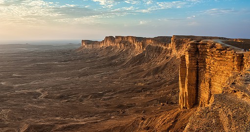 Located north of Riyadh, The Edge of the World is part of the Tuwaiq Escarpment