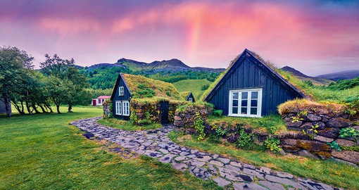 Step into history while exploring traditional Icelandic houses with grass roof