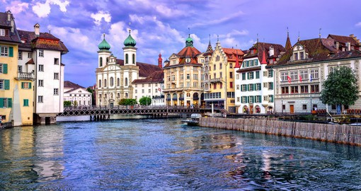 Wander along the pathways of the picturesque town of Lucerne on one of your Trips to Switzerland.