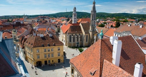 Main square in the old town of Sopron