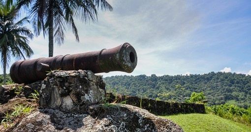 Historical cannon used to combat pirates at Paraty in Rio de Janeiro