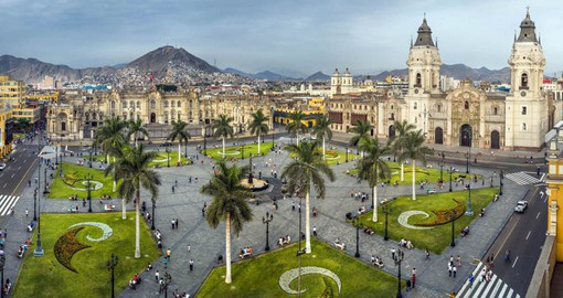 Begin your Peru Vacation with a visit to Plaza Mayor, the birthplace of the city of Lima