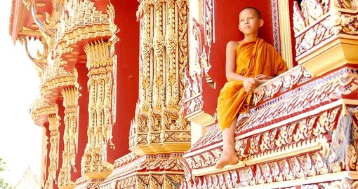 Young monk resting