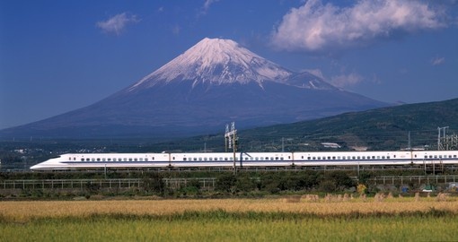 Mount Fuji and the bullet train