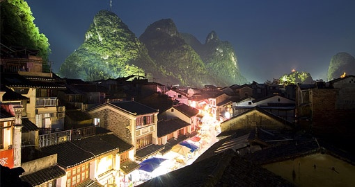 Night view of Yangshuo
