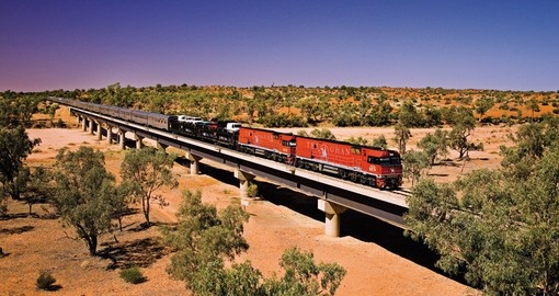 Travel through the outback on the Ghan Train on your next Trips to Australia.
