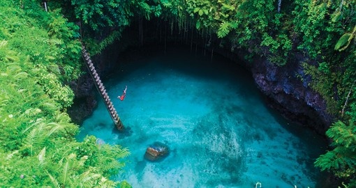 Samoa's To Sua Ocean Trench, a giant swimming hole!Samoa's To Sua Ocean Trench, is a giant swimming hole and a unique inclusion when booking Samoa vacations.