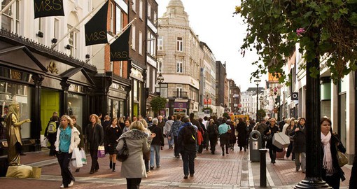 Grafton Street, a narrow winding road that’s been at the heart of the city’s social life for more than a century
