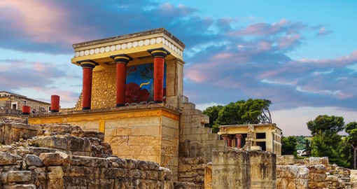 Destroyed and rebuilt twice, Knossos Palace is the largest Bronze Age site in Greece