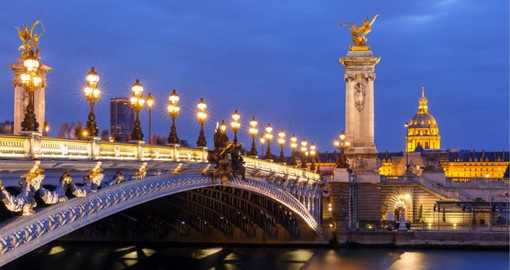 The Pont Alexandre III is one of the most elegant bridges in the City of Light, built for the Exposition Universelle of 1900