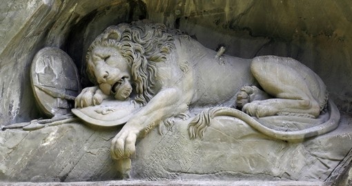 The lion monument in Lucerne during your next Switzerland tours.