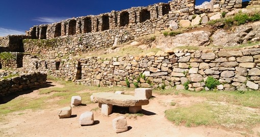 Inca prehistoric ruins on the Isla del Sol