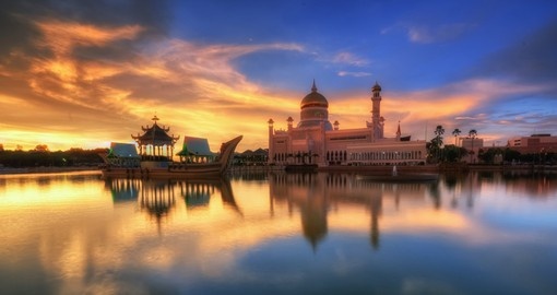 Brunei during a burning sunset