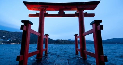 The Red Torii in Lake Ashinoko