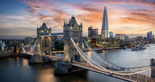 Built between 1886 and 1894, Tower Bridge crosses River Thames and is an iconic symbol of London
