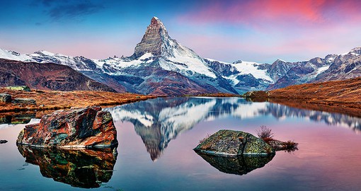 Capture the beauty of the Matterhorn reflecting against the stunning clarity of Stellisee Lake