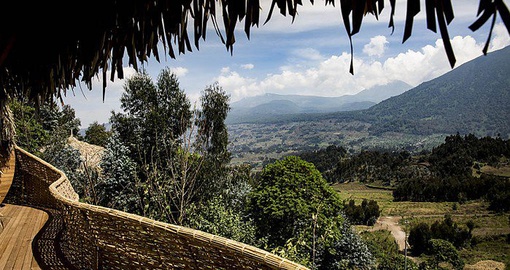 Take in the breathtaking views from Bisate Lodge on your Rwanda Vacation