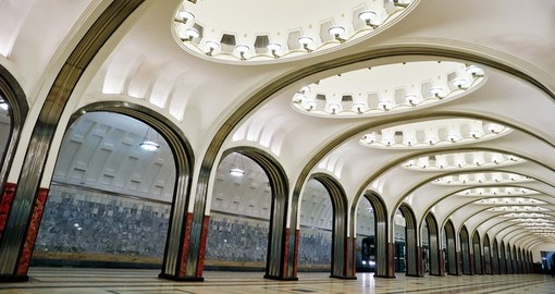 Mayakovskaya Metro station is one of the most beautiful