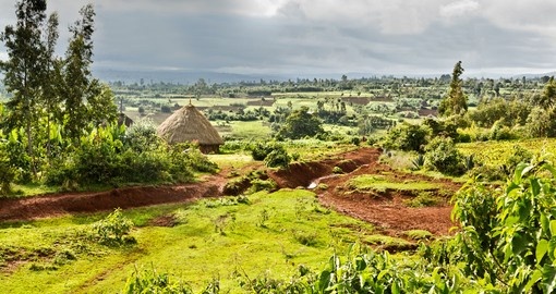 Travelling to Ethiopia you will see the rural landscape of many small village