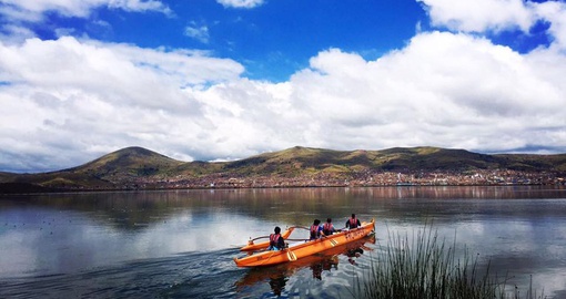 Paddling on Lake TIticaca