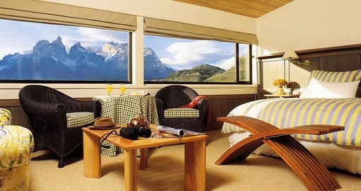 Enjoy sweeping views from the comfort of your suite on your Chile Vacation