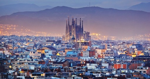 Experience this beautiful Barcelona cities view at Dusk during your next Spain vacations.