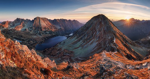 The High Tatras range in the Carpathian Mountains feature 25 peaks measure above 2500m