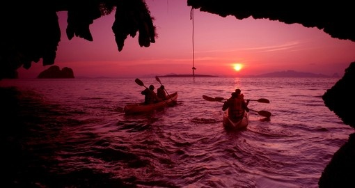 Activites in Krabi include kayaking, sailing and snorkeling