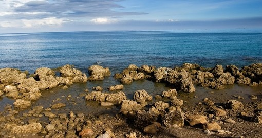 Coral reef rock coastline