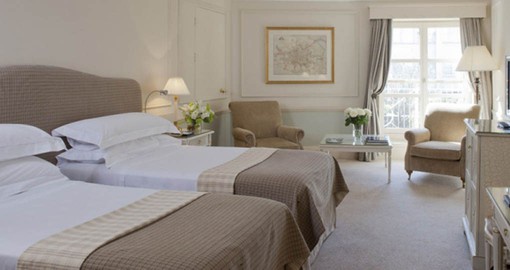 Guest rooms suites are light and airy and are decorated in colours and fabrics inspired by Paul Henry’s Irish landscape paintings