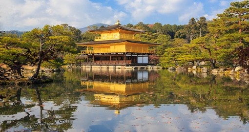 Walk along the water and visit the magnificent Golden Pavilion on one of your Japan Tours